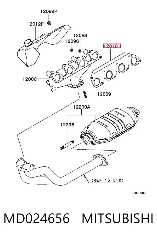 Junta colector escape MD024656 Mitsubishi