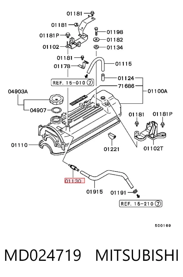 Válvula PCV MD024719 Mitsubishi