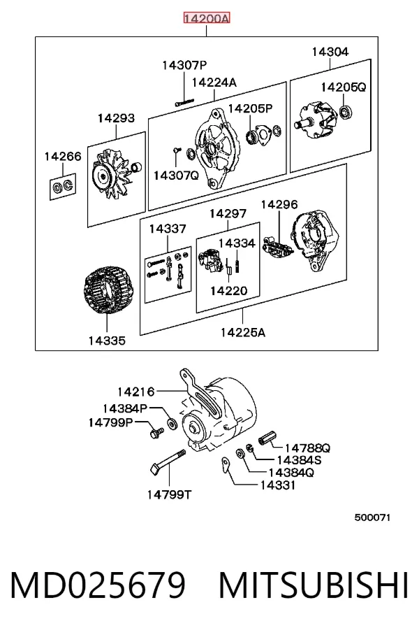 Alternador MD025679 Mitsubishi