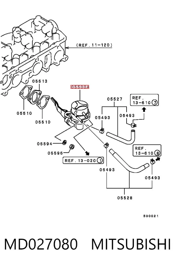 Bomba de combustible mecánica MD027080 Mitsubishi