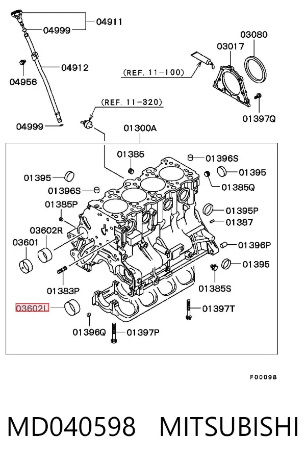 Cojinete del eje de equilibrado MD040598 Mitsubishi