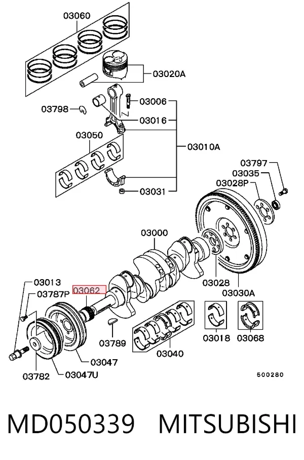 Piñón del cigüeñal MD050339 Mitsubishi