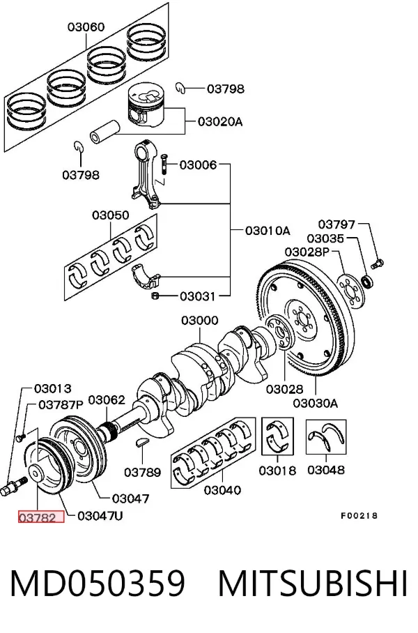 Arandela de cigüeñal MD050359 Mitsubishi