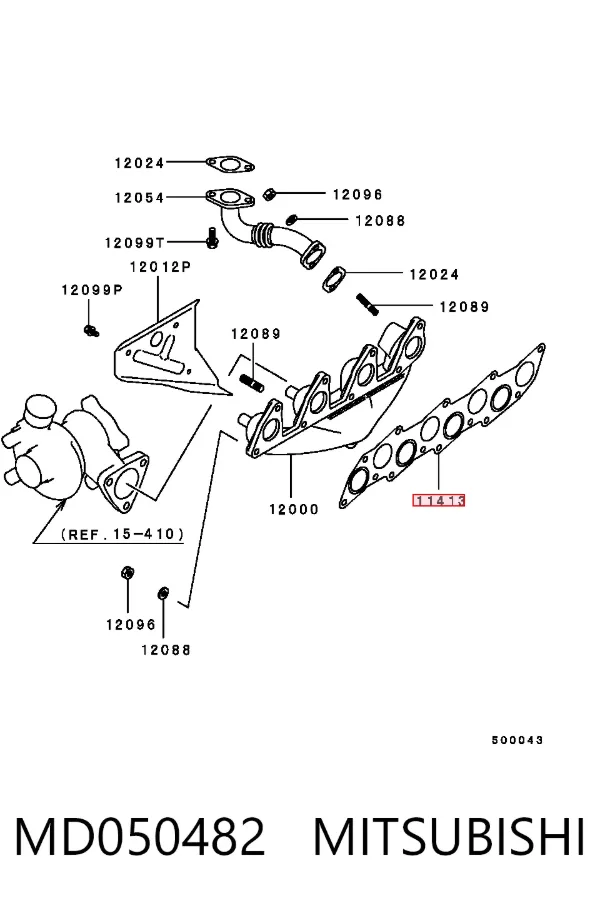 Junta combinada de admisión y escape MD050482 Mitsubishi