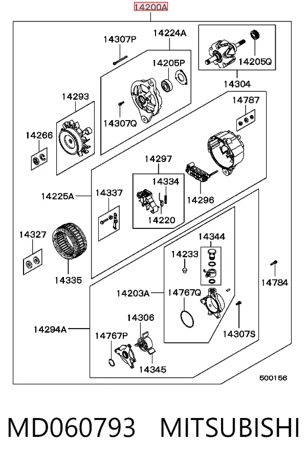 Alternador MD060793 Mitsubishi