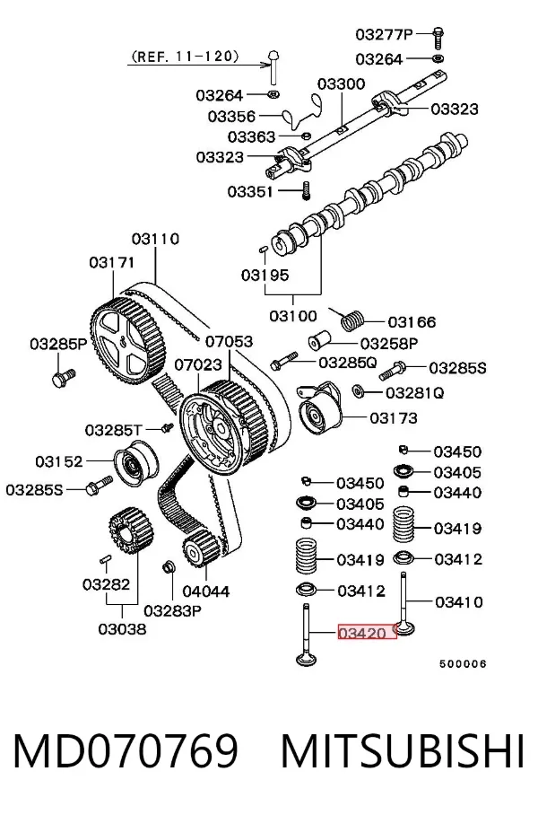 Válvula escape MD070769 Mitsubishi