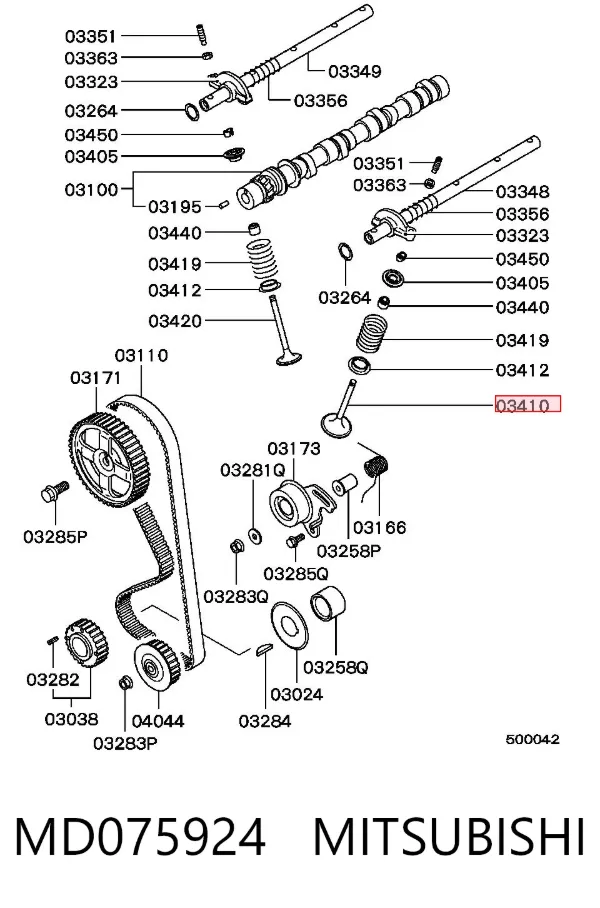 Válvulas de admisión MD075924 Mitsubishi