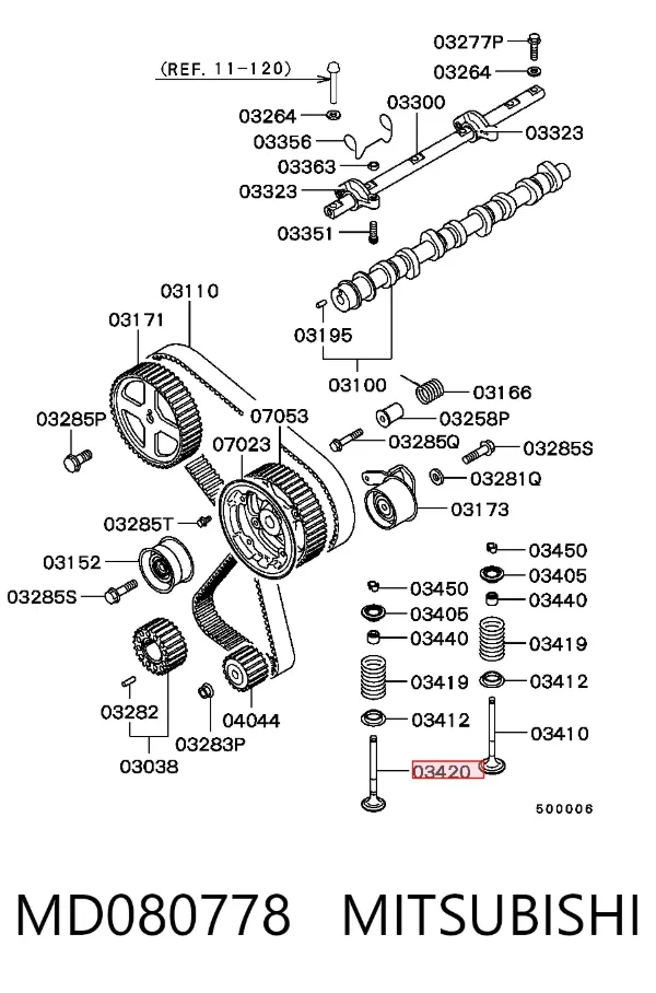 Válvula escape MD080778 Mitsubishi