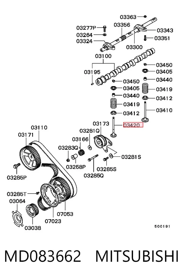 Válvula escape MD083662 Mitsubishi
