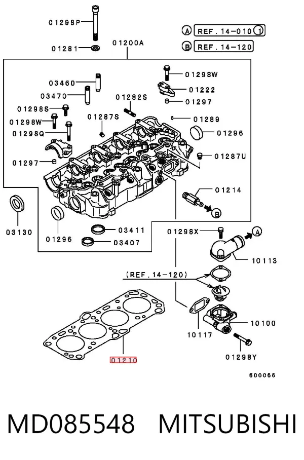 Junta de culata MD085548 Mitsubishi