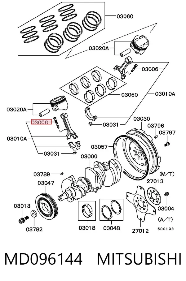 Tornillo de biela MD096144 Mitsubishi