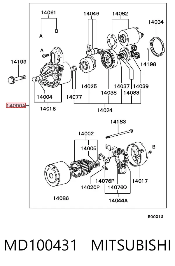 Motor de arranque MD100431 Mitsubishi