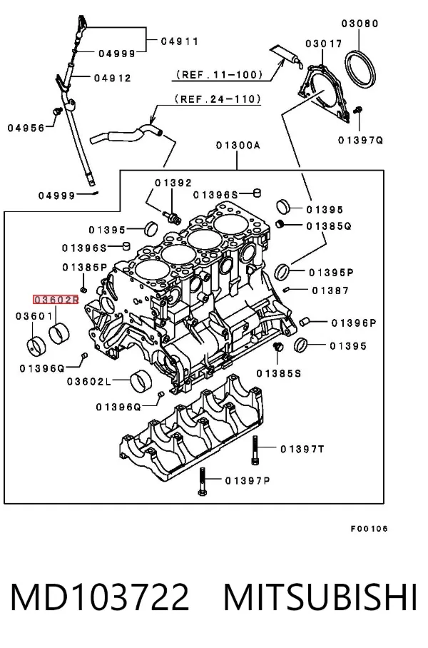 Cojinete del eje de equilibrado MD103722 Mitsubishi