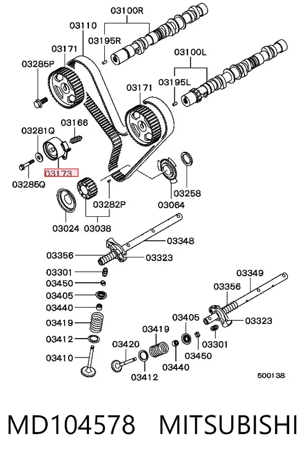 Tensor correa distribución MD104578 Mitsubishi