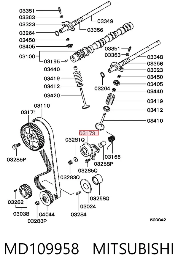 Tensor correa distribución MD109958 Mitsubishi