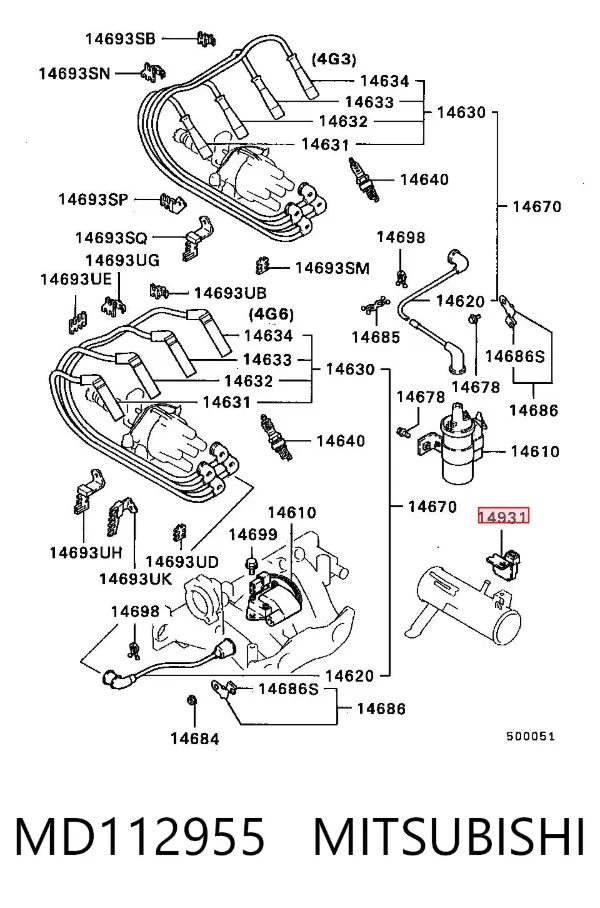 Modulo de encendido MD112955 Mitsubishi