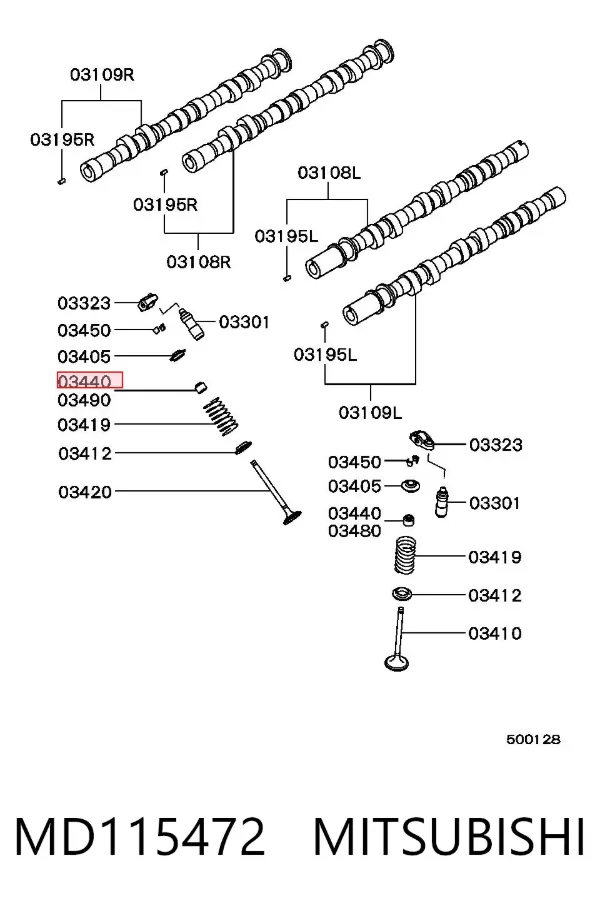 Retenes de válvulas MD115472 Mitsubishi