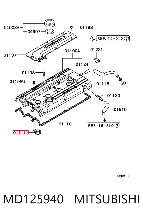 Junta tapa de balancines MD125940 Mitsubishi