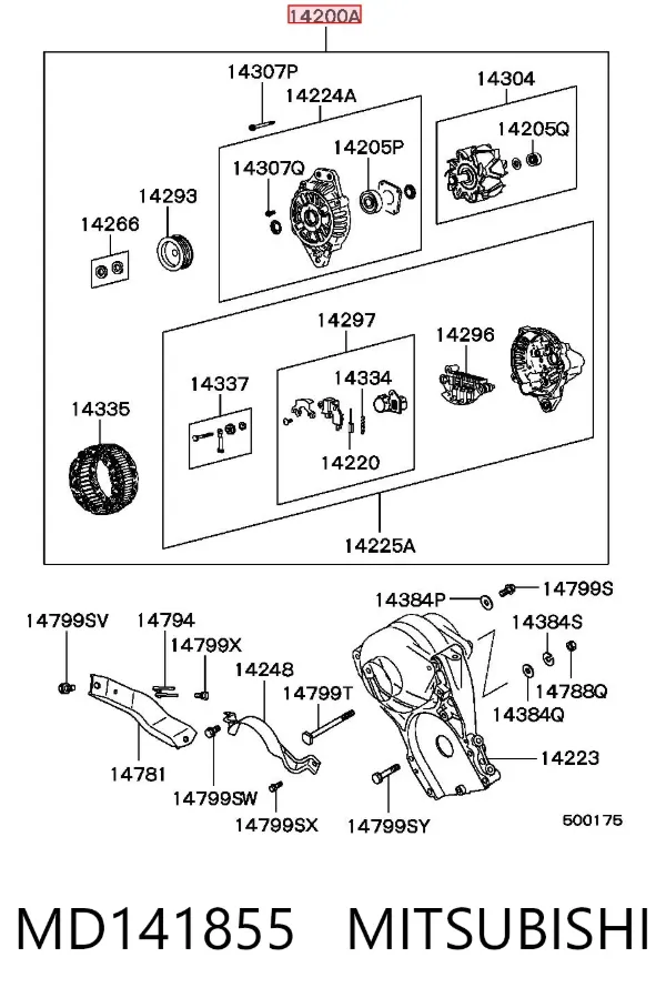 Alternador MD141855 Mitsubishi