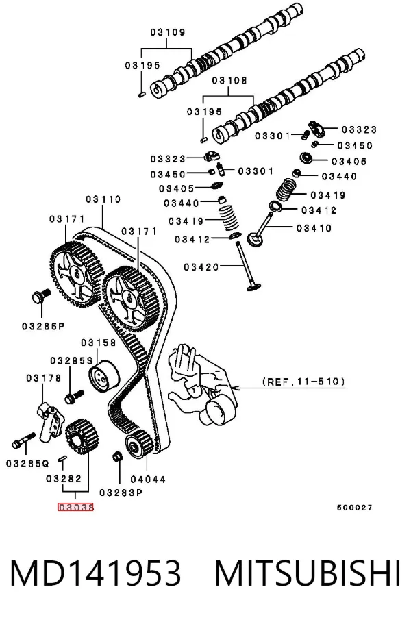 Piñón del cigüeñal MD141953 Mitsubishi