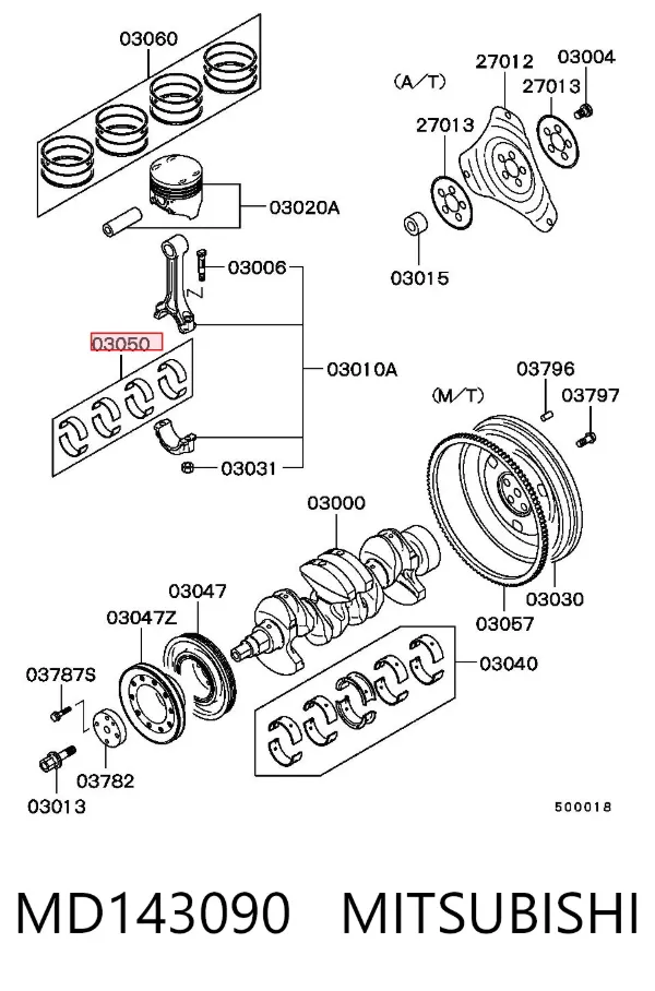 Cojinetes de biela MD143090 Mitsubishi