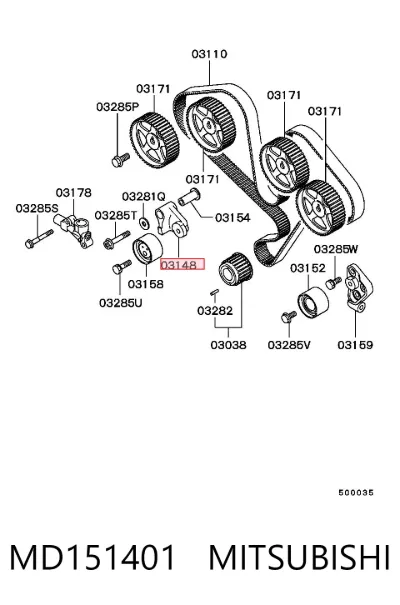 Tensor de la correa de distribución MITSUBISHI MD151401