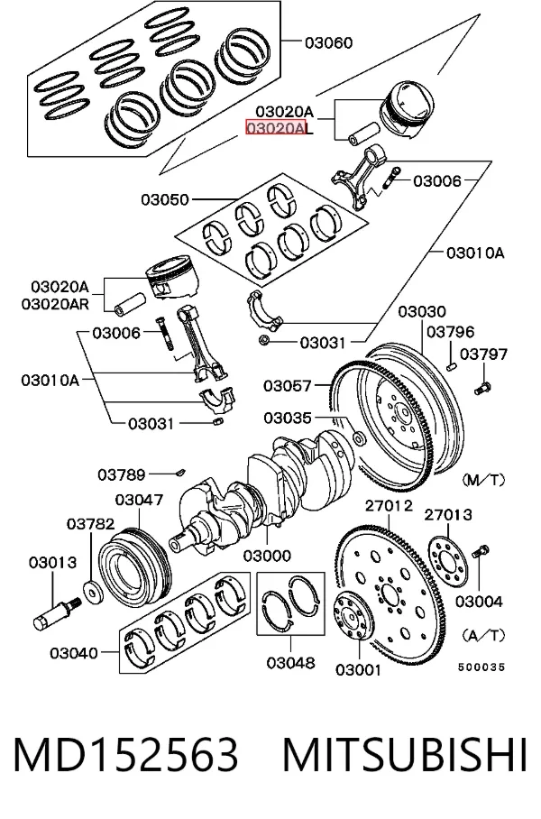 Pistón MD152563 Mitsubishi
