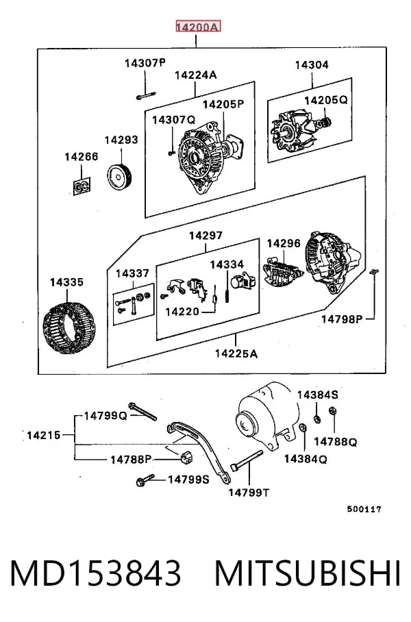 Alternador MD153843 Mitsubishi