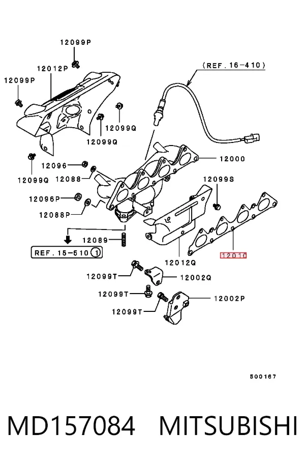 Junta colector escape MD157084 Mitsubishi