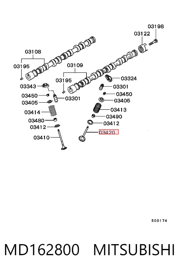 Válvula escape MD162800 Mitsubishi