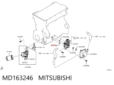 Junta de la bomba de aceite MITSUBISHI MD163246