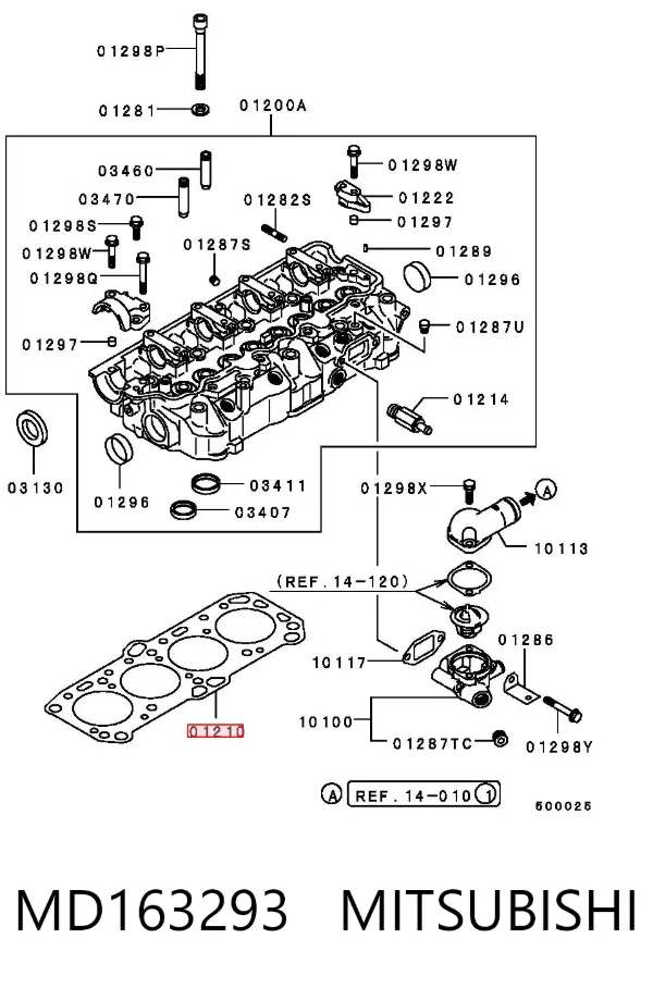 Junta de culata MD163293 Mitsubishi