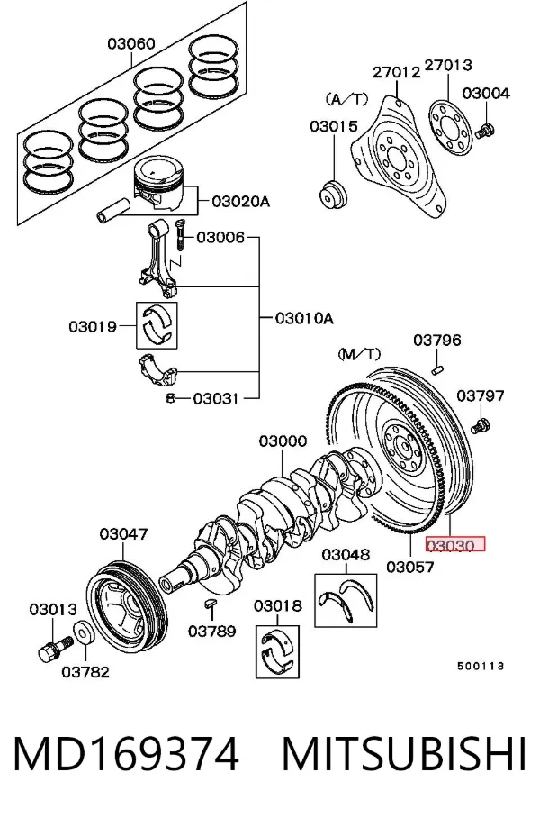 Volante motor MD169374 Mitsubishi