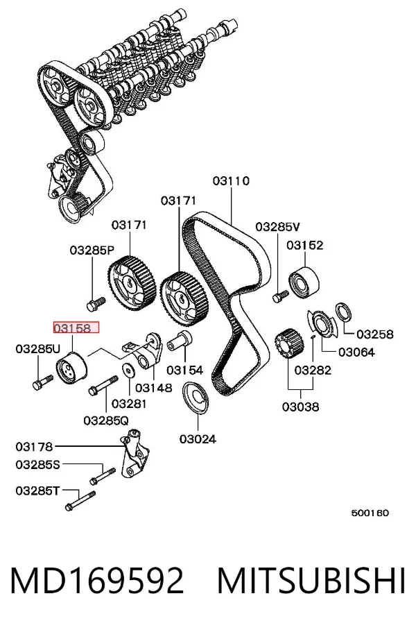 Tensor correa distribución MD169592 Mitsubishi