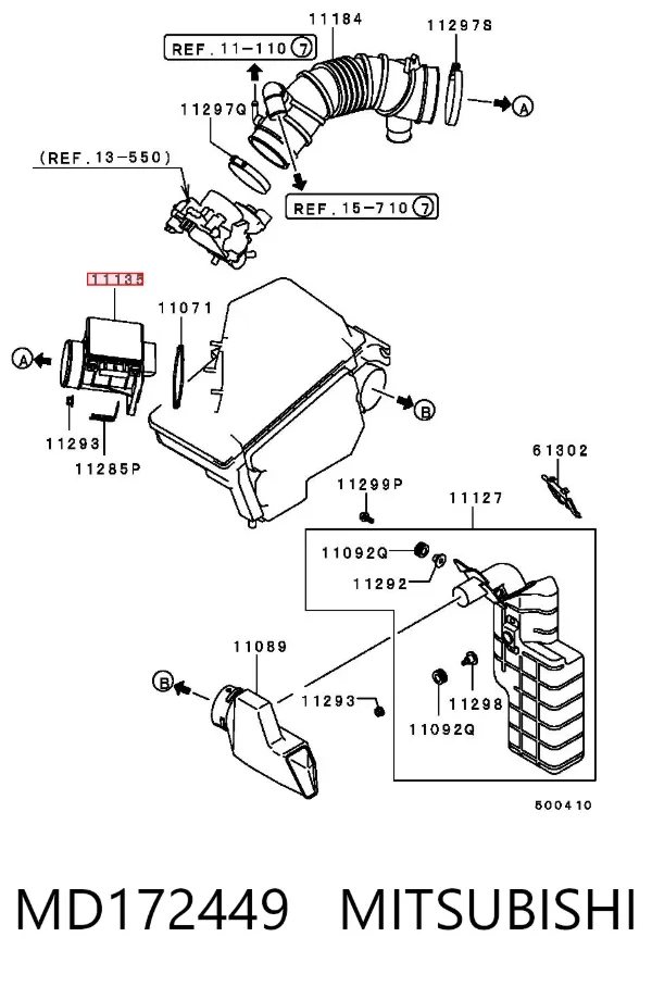 Caudalímetro MD172449 Mitsubishi