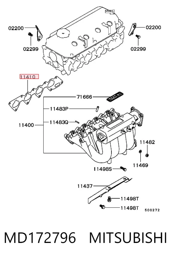 Junta de colector de admisión Mitsubishi Galant VII