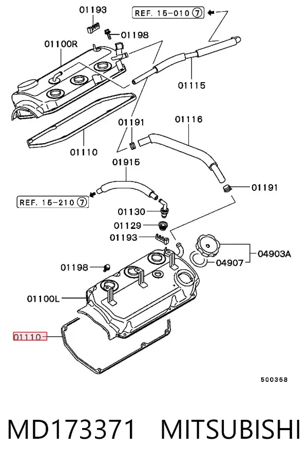 Junta tapa de balancines MD173371 Mitsubishi