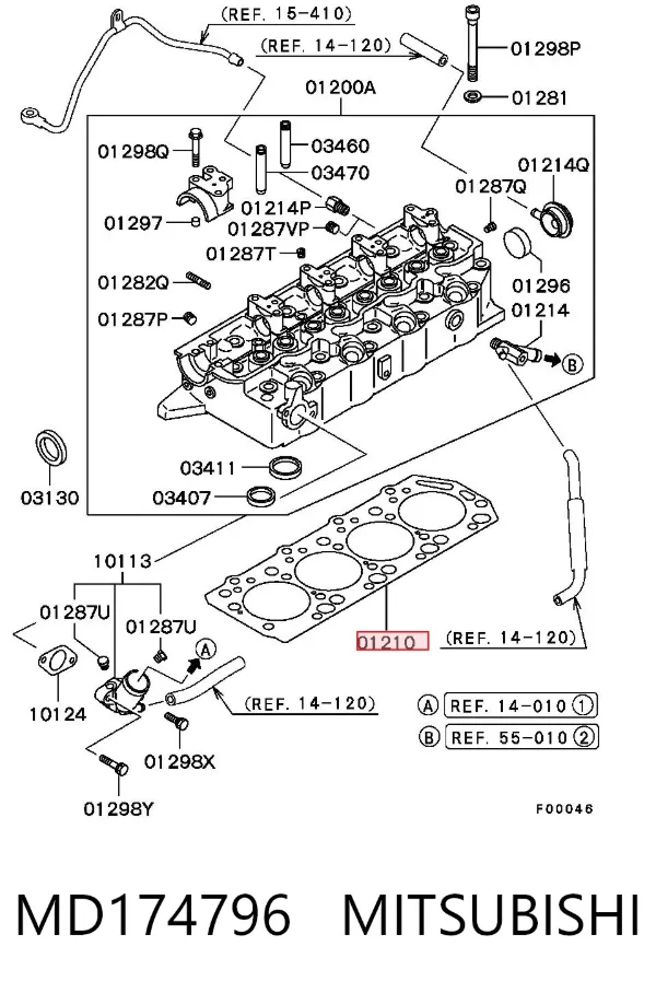 Junta de culata MD174796 Mitsubishi