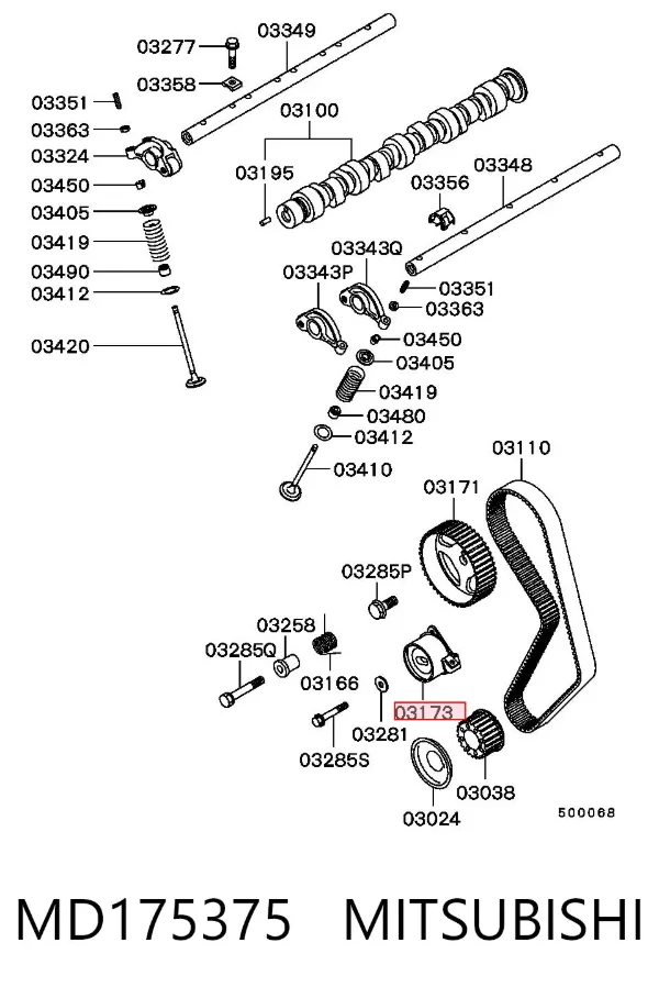 Tensor correa distribución MD175375 Mitsubishi