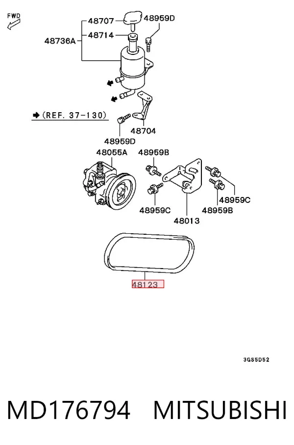 Correa de alternador MD176794 Mitsubishi