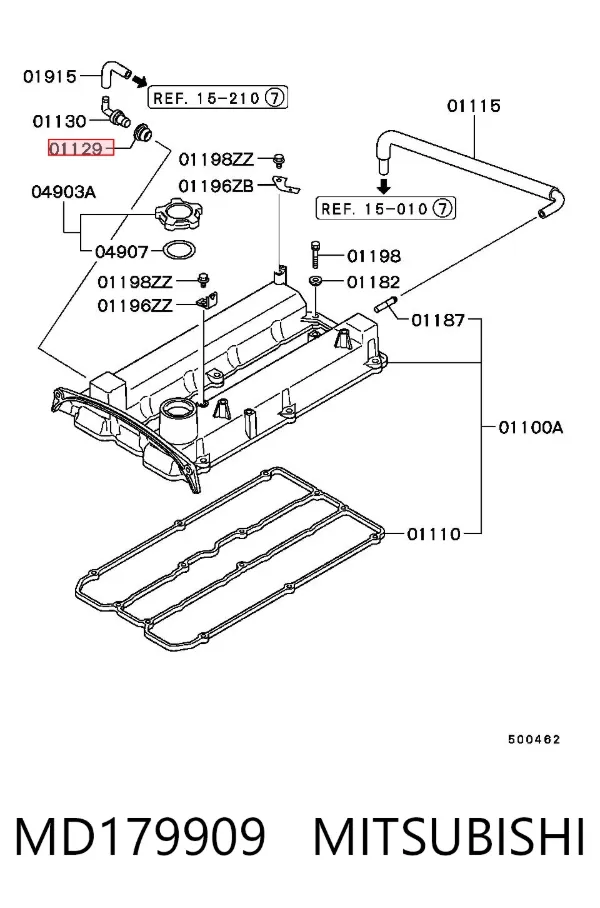 Junta de válvula de ventilación del cárter MD179909 Mitsubishi