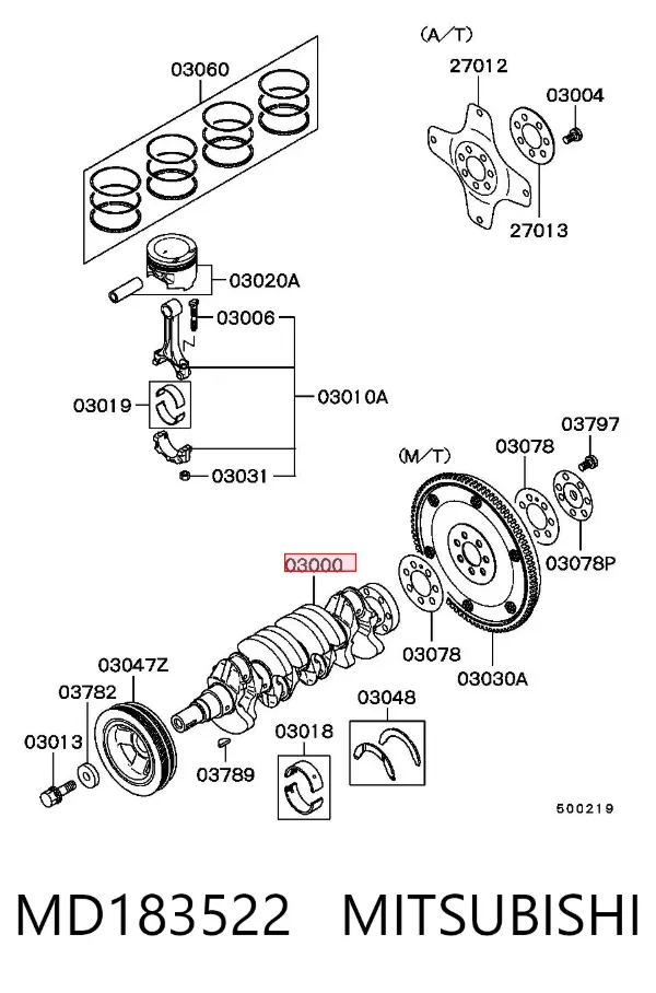 Cigüeñal MD183522 Mitsubishi