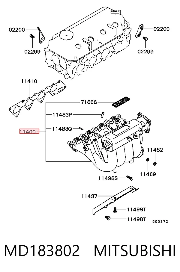 Colector de admisión MD183802 Mitsubishi