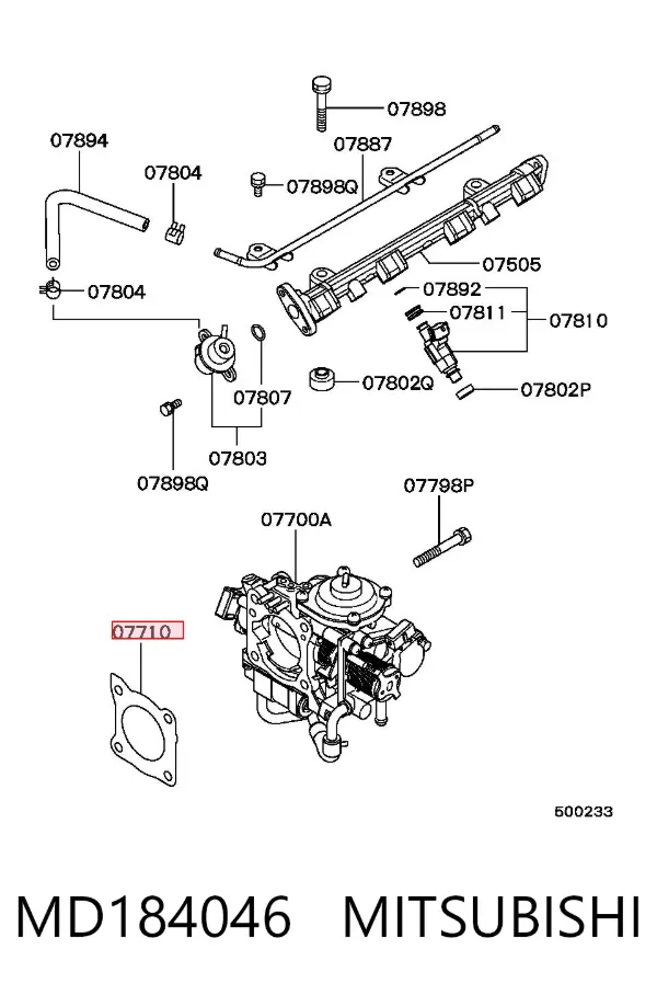Junta cuerpo mariposa MD184046 Mitsubishi