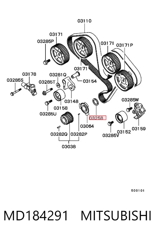 Arandela de cigüeñal MD184291 Mitsubishi