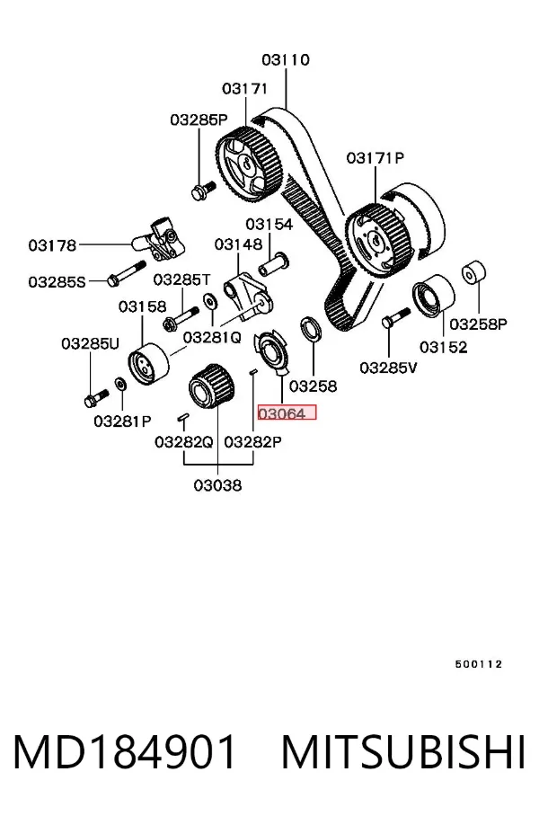 Arandela de cigüeñal MD184901 Mitsubishi
