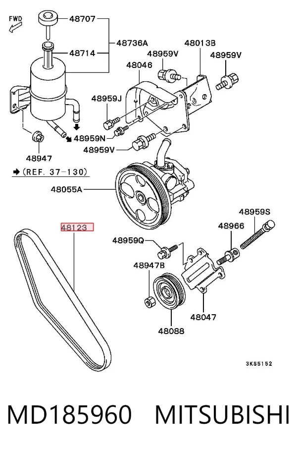 Correa de alternador MD185960 Mitsubishi