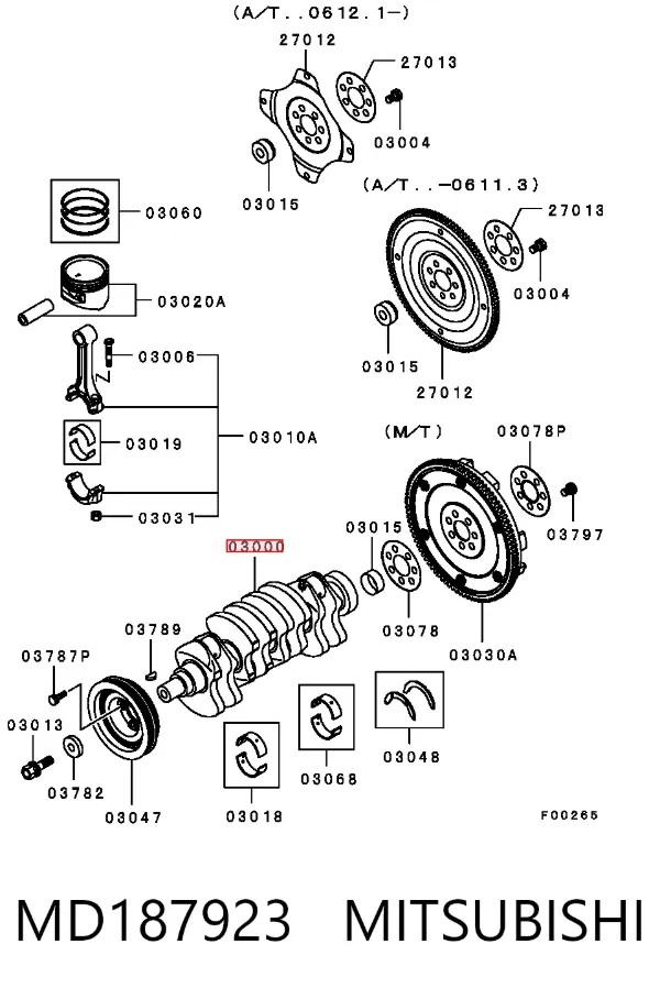 Cigüeñal MD187923 Mitsubishi