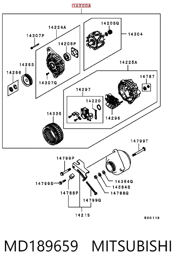 Alternador MD189659 Mitsubishi