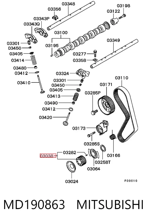 Piñón del cigüeñal MD190863 Mitsubishi